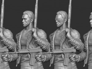 Terminator T-800 FULL HEIGHT 4 head options for 3D printing STL 3D Print Model