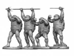 TURTLES 1987 SET FOR 3D PRINT 4 CHARACTERS 3D Model