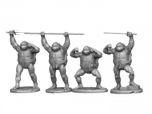 TURTLES 1987 SET FOR 3D PRINT 4 CHARACTERS 3D Model