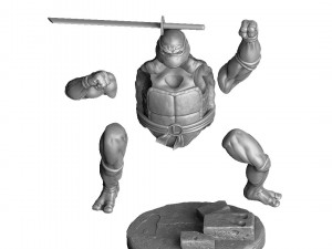 TURTLES 1987 SET FOR 3D PRINT 4 CHARACTERS 3D Model