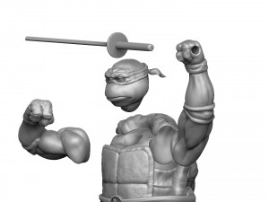 TURTLES 1987 SET FOR 3D PRINT 4 CHARACTERS 3D Model