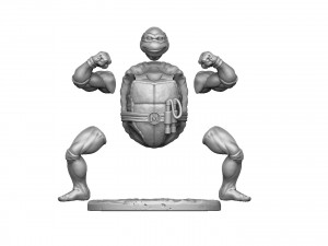 TURTLES 1987 SET FOR 3D PRINT 4 CHARACTERS 3D Model