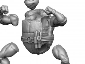 TURTLES 1987 SET FOR 3D PRINT 4 CHARACTERS 3D Model