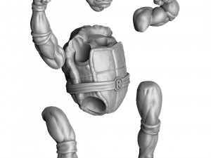 TURTLES 1987 SET FOR 3D PRINT 4 CHARACTERS 3D Model