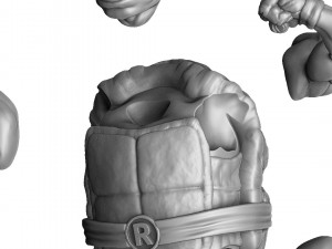 TURTLES 1987 SET FOR 3D PRINT 4 CHARACTERS 3D Model