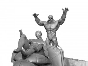 SPIDER-MAN AND VENOM DIORAMA FOR 3D PRINT STL Modèles 3D en vedette