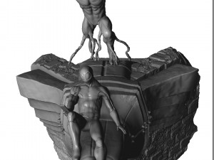SPIDER-MAN AND VENOM DIORAMA FOR 3D PRINT STL Modèles 3D en vedette