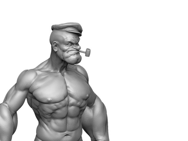 Popeye the Sailor FOR 3D PRINT STL Modelo 3D .c4d .max .obj .3ds .fbx .stl .blend 