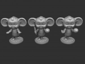 Cheburashka SEVERAL OPTIONS for 3D print STL 3D Print Model