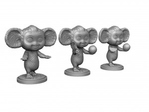 Cheburashka SEVERAL OPTIONS for 3D print STL 3D Print Model