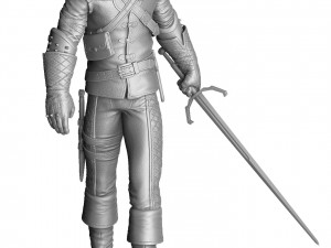 The Witcher Geralt of Rivia 3 for 3D printing STL Modèles 3D en vedette
