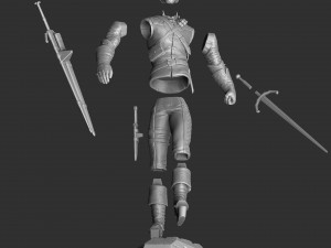 The Witcher Geralt of Rivia 3 for 3D printing STL Modèles 3D en vedette