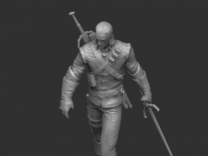 The Witcher Geralt of Rivia 3 for 3D printing STL Modèles 3D en vedette
