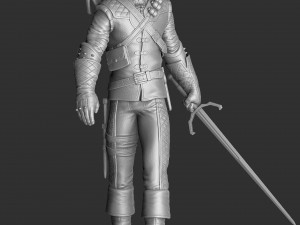 The Witcher Geralt of Rivia 3 for 3D printing STL Modèles 3D en vedette
