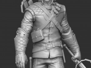 The Witcher Geralt of Rivia 3 for 3D printing STL Modèles 3D en vedette