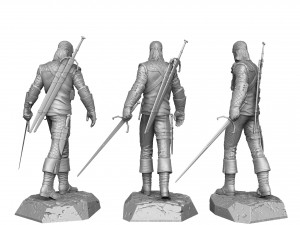 The Witcher Geralt of Rivia 3 for 3D printing STL Modèles 3D en vedette