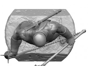 RYU HAYABUSA Ninja Guyden with Kusarigama 3 for 3d print Model do druku 3D