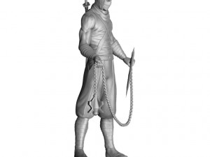RYU HAYABUSA Ninja Guyden with Kusarigama 3 for 3d print Model do druku 3D
