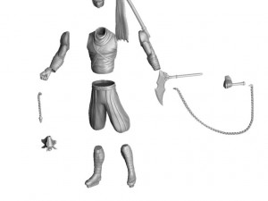RYU HAYABUSA Ninja Guyden with Kusarigama 3 for 3d print Model do druku 3D