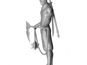 RYU HAYABUSA Ninja Guyden with Kusarigama 3 for 3d print Model do druku 3D
