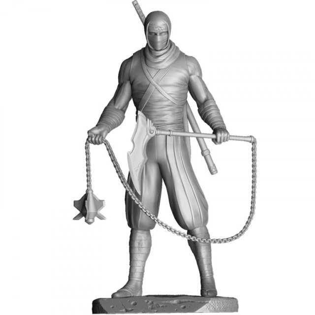 RYU HAYABUSA Ninja Guyden with Kusarigama 3 for 3d print Model do druku 3D .c4d .max .obj .3ds .fbx .stl .blend