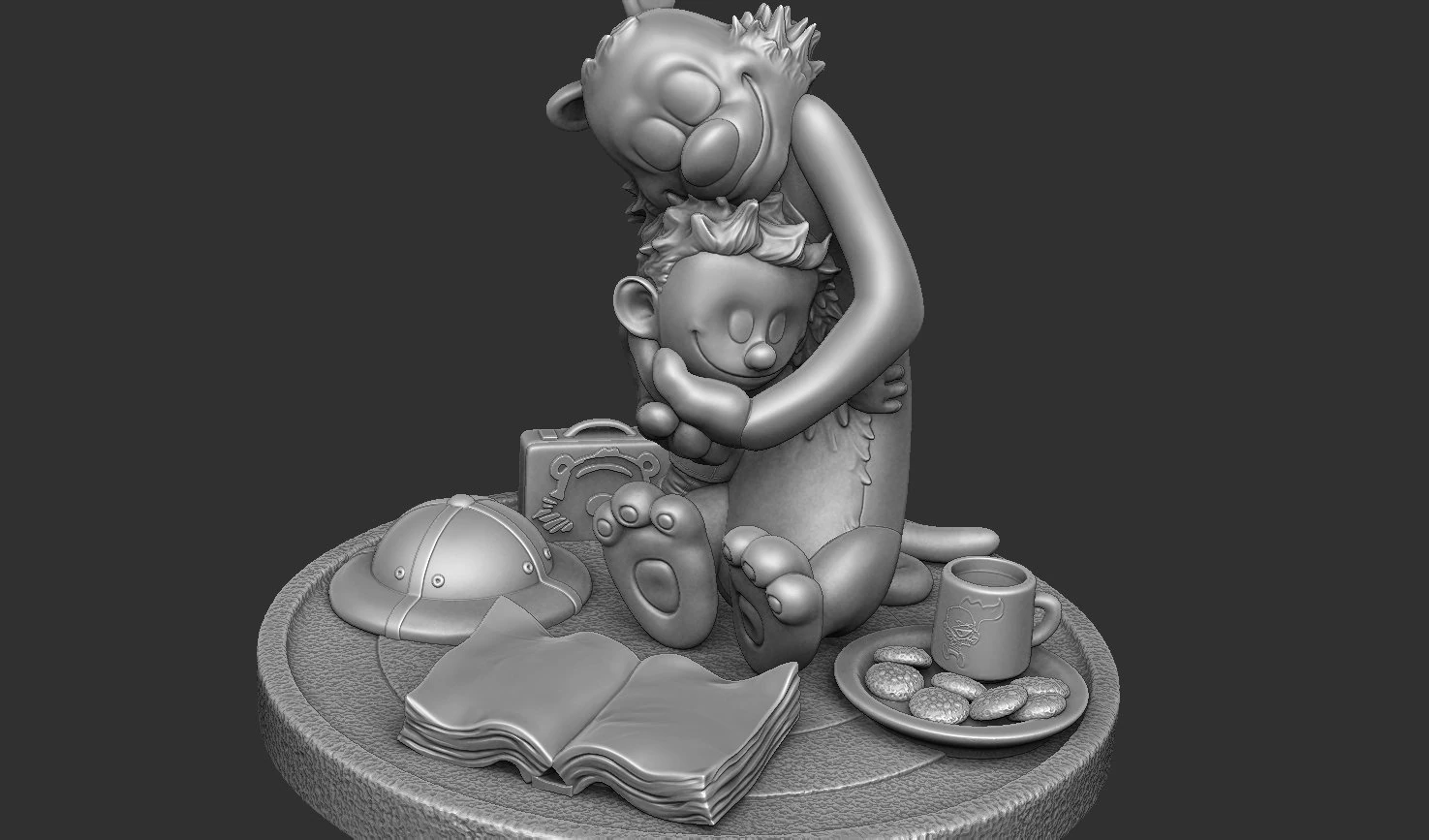 CALVIN AND HOBBES FOR 3D PRINT STL HUG MODEL 3D Print Model .c4d .max .obj .3ds .fbx .stl .blend