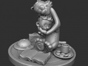 CALVIN AND HOBBES FOR 3D PRINT STL HUG MODEL 3D Print Model