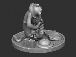 CALVIN AND HOBBES FOR 3D PRINT STL HUG MODEL 3D Print Model