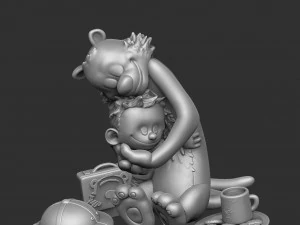 CALVIN AND HOBBES FOR 3D PRINT STL HUG MODEL 3D Print Model