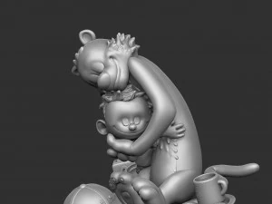 CALVIN AND HOBBES FOR 3D PRINT STL HUG MODEL 3D Print Model