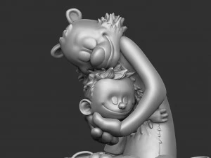 CALVIN AND HOBBES FOR 3D PRINT STL HUG MODEL 3D Print Model