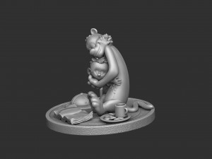 CALVIN AND HOBBES FOR 3D PRINT STL HUG MODEL 3D Принт Модель