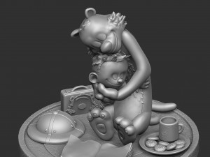 CALVIN AND HOBBES FOR 3D PRINT STL HUG MODEL 3D Принт Модель