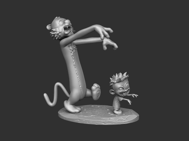 Calvin and Hobbes halloween for 3d print stl 3D 프린트 모델 .c4d .max .obj .3ds .fbx .stl .blend
