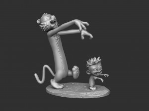 Calvin and Hobbes halloween for 3d print stl 3D Print Model
