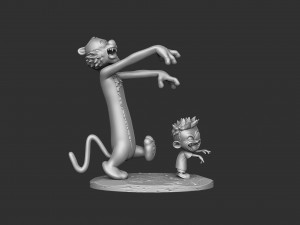 Calvin and Hobbes halloween for 3d print stl 3D 프린트 모델