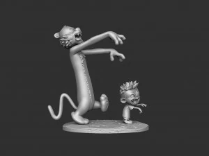 Calvin e Hobbes halloween para impress&atilde;o 3D stl Modelo de Impressão 3D