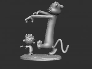 Calvin e Hobbes halloween para impress&atilde;o 3D stl Modelo de Impressão 3D