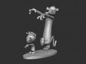 Calvin e Hobbes halloween para impress&atilde;o 3D stl Modelo de Impressão 3D