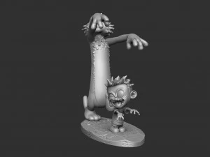 Calvin e Hobbes halloween para impress&atilde;o 3D stl Modelo de Impressão 3D