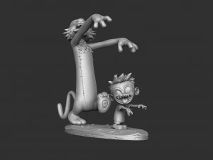 Calvin e Hobbes halloween para impress&atilde;o 3D stl Modelo de Impressão 3D