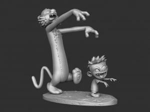 Calvin e Hobbes halloween para impress&atilde;o 3D stl Modelo de Impressão 3D