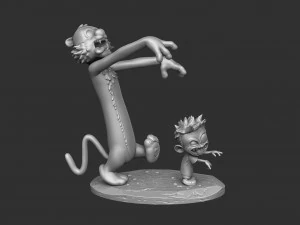 Calvin e Hobbes halloween para impress&atilde;o 3D stl Modelo de Impressão 3D