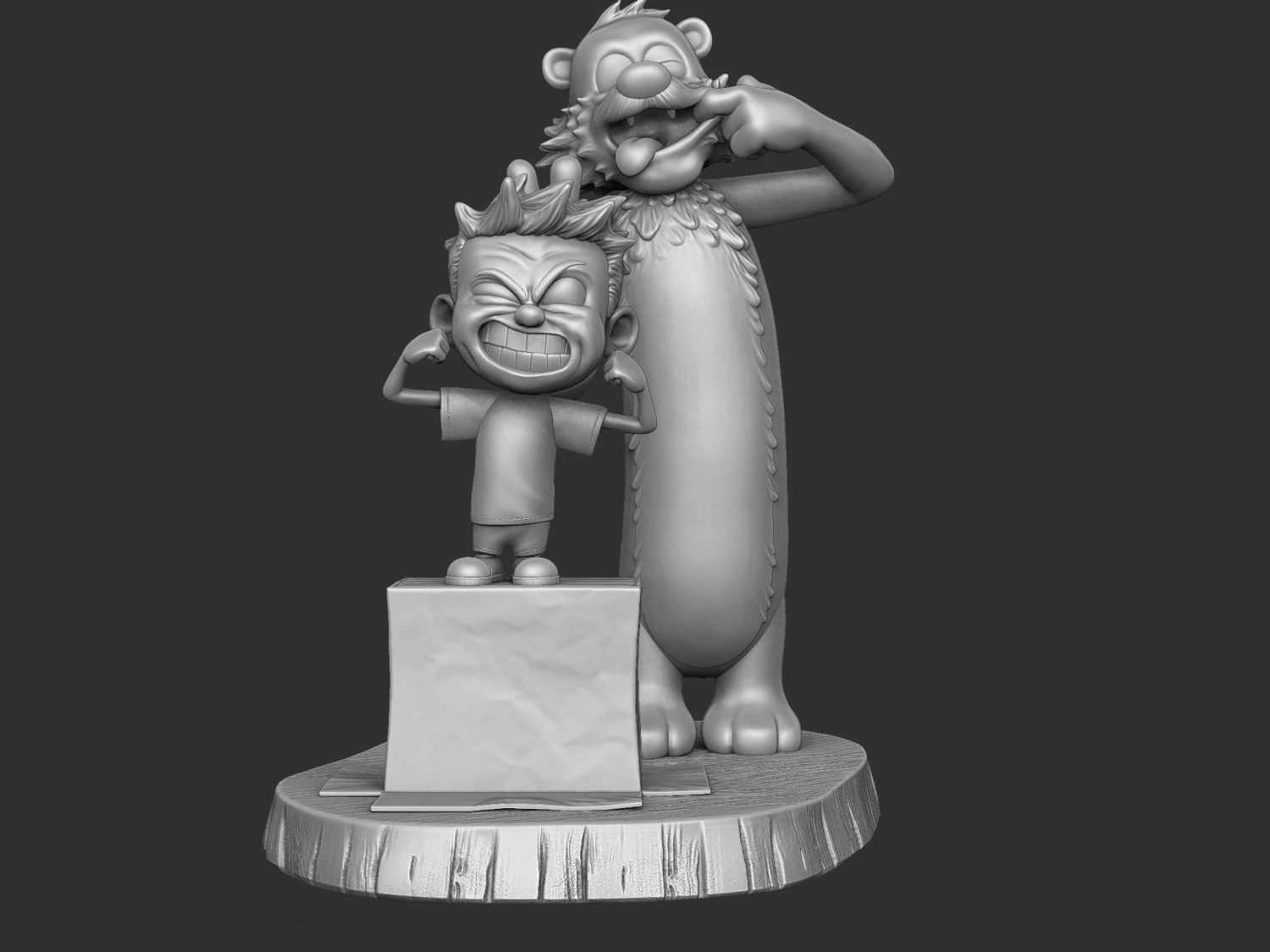 CALVIN AND HOBBES FOR 3D PRINT STL 3D Print Model .c4d .max .obj .3ds .fbx .stl .blend 