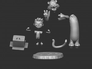 CALVIN AND HOBBES FOR 3D PRINT STL 3D Print Model