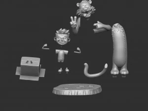 CALVIN AND HOBBES FOR 3D PRINT STL 3D Print Model