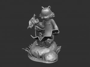Calvin und Hobbes in der Natur f&uuml;r 3D-Druckstl 3D Druckmodell