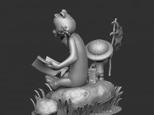 Calvin und Hobbes in der Natur f&uuml;r 3D-Druckstl 3D Druckmodell