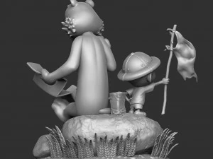 Calvin und Hobbes in der Natur f&uuml;r 3D-Druckstl 3D Druckmodell