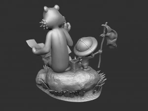Calvin und Hobbes in der Natur f&uuml;r 3D-Druckstl 3D Druckmodell
